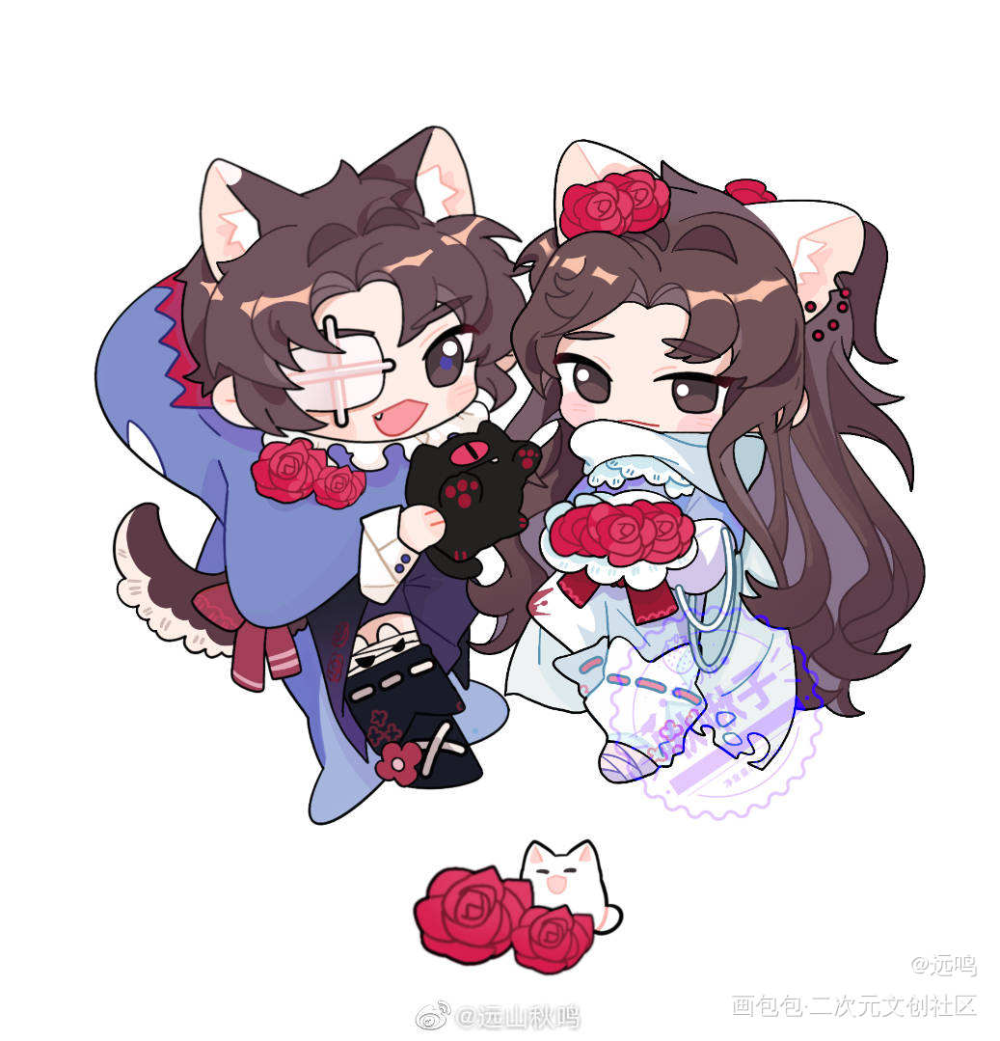 _二哈和他的白猫师尊燃晚绘画作品