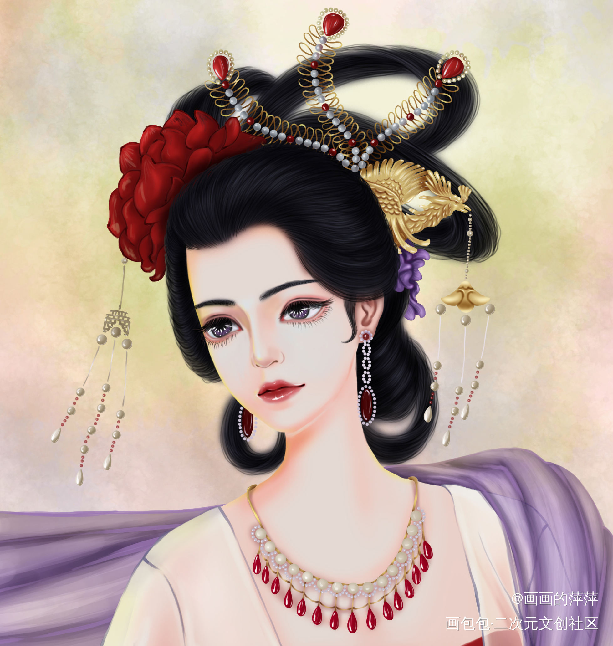 嫦娥奔月_嫦娥我要上首推头像插画同人表情包嫦娥奔月绘画作品
