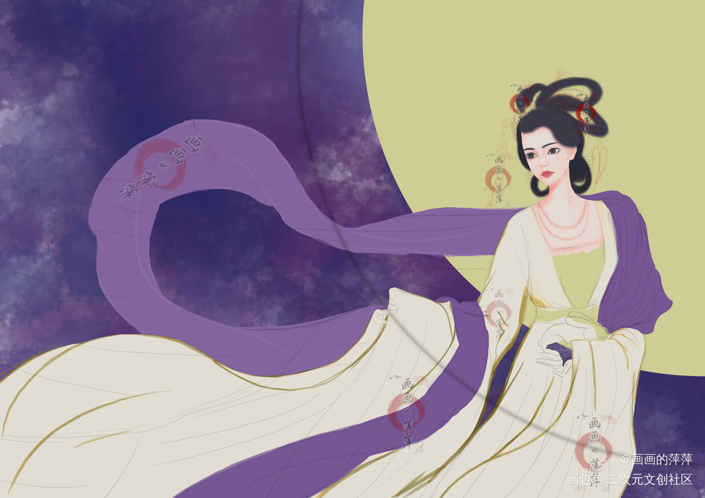 嫦娥奔月_嫦娥我要上首推头像插画同人表情包嫦娥奔月绘画作品