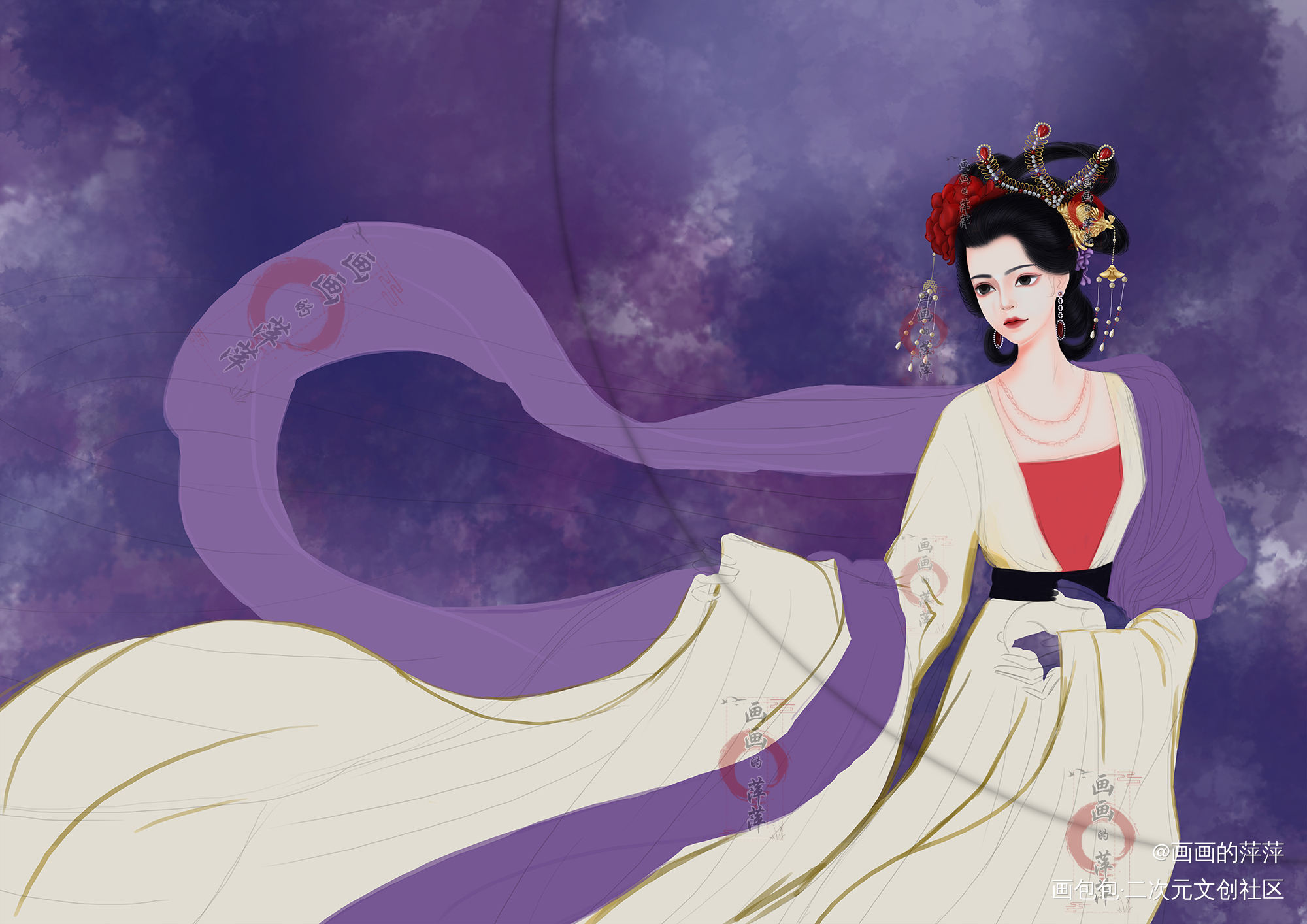 嫦娥奔月_嫦娥我要上首推头像插画同人表情包嫦娥奔月绘画作品