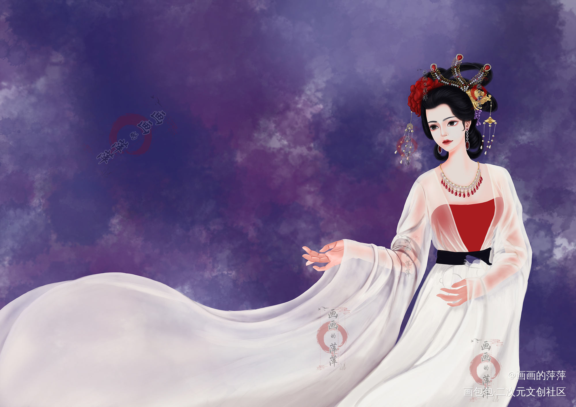 嫦娥奔月_嫦娥我要上首推头像插画同人表情包嫦娥奔月绘画作品