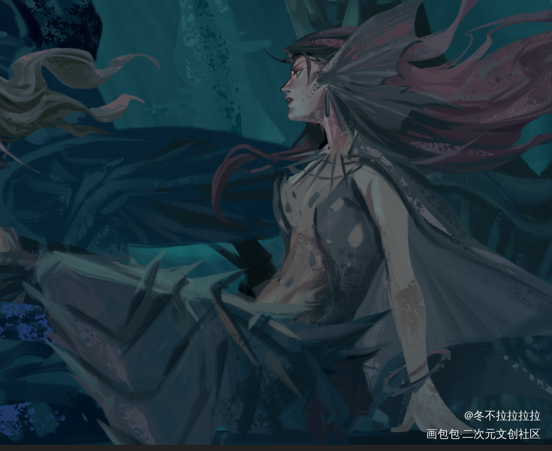 期末的作业_厚涂场景插画半原创原创绘画作品