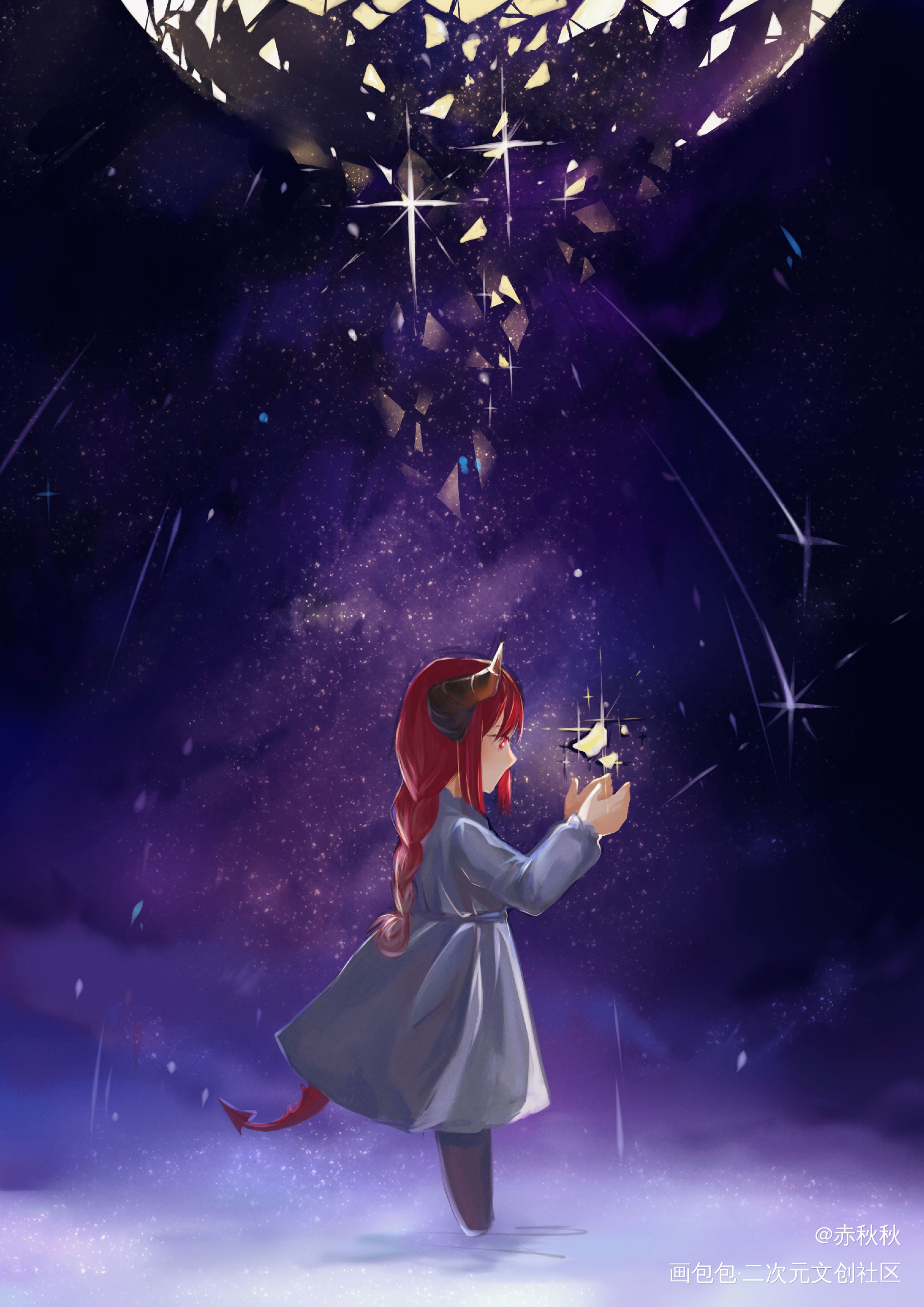 是自设_厚涂日系插画自设原创oc绘画作品