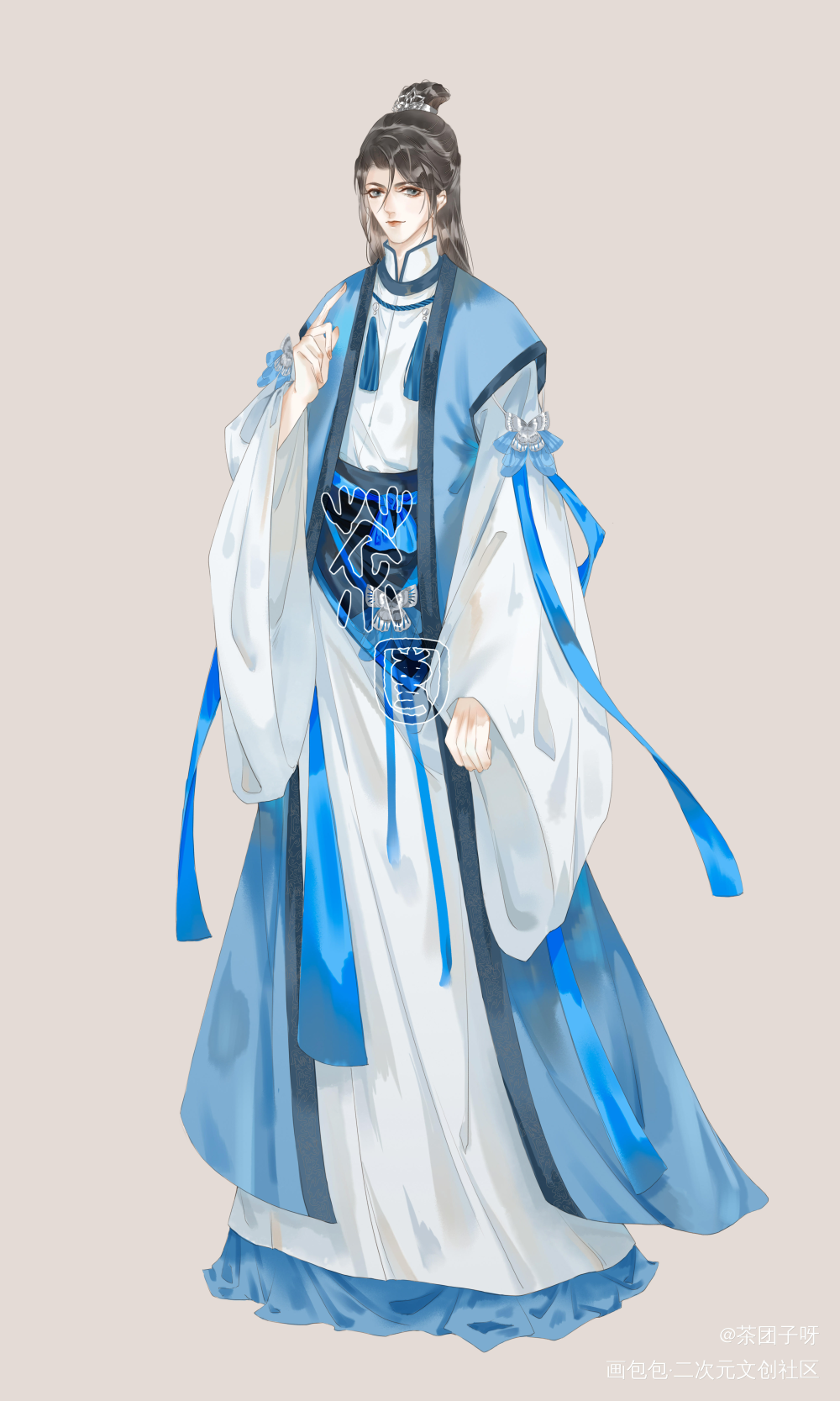 师昧的新衣_二哈和他的白猫师尊师昧立绘平涂绘画作品