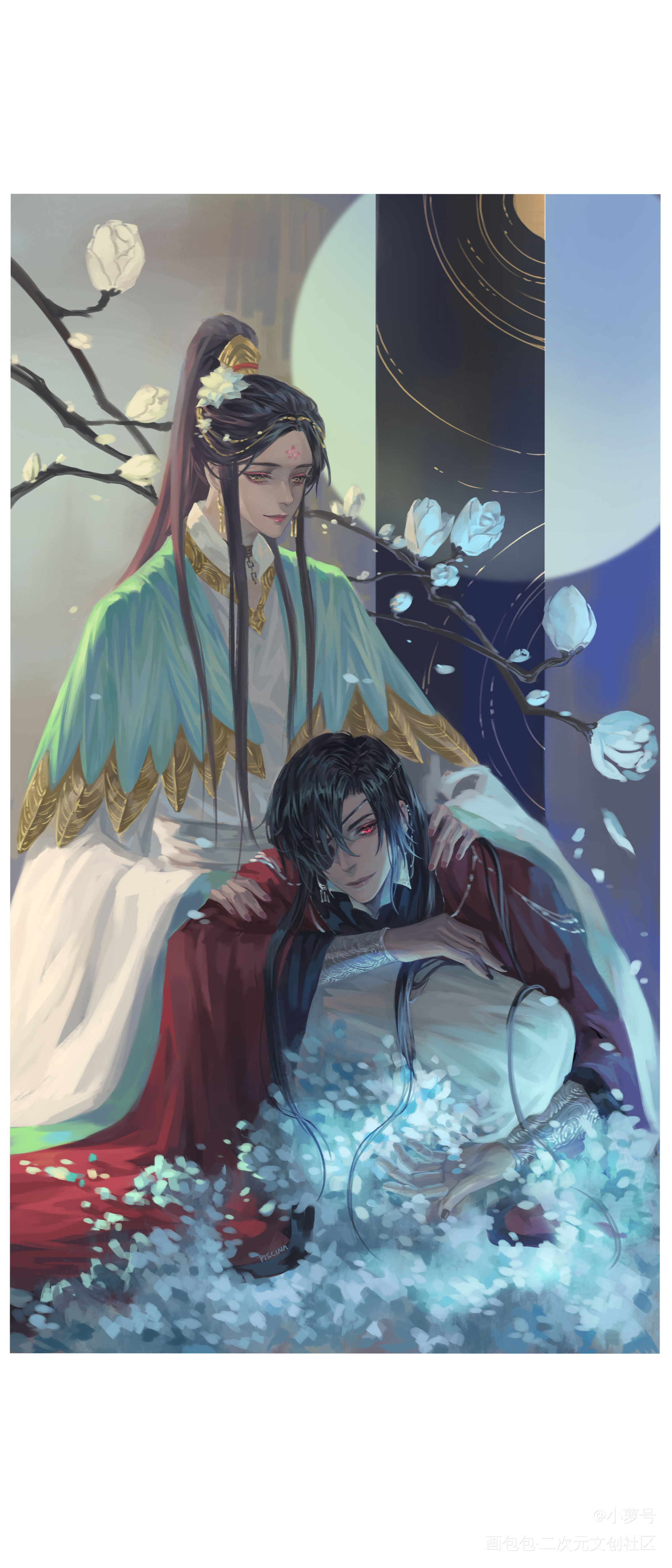 新年限定挂画授权专用_天官赐福花怜谢怜花城厚涂插画绘画作品
