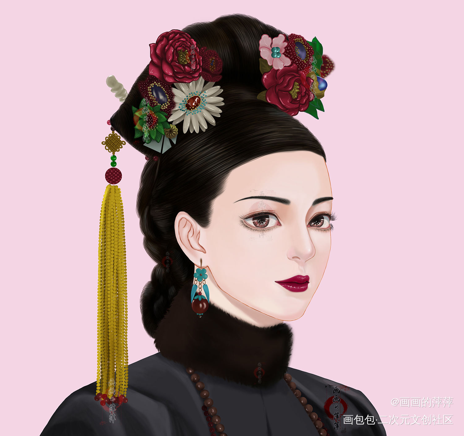 如懿传同人_如懿立绘厚涂我要上首推头像插画同人表情包如懿传绘画作品