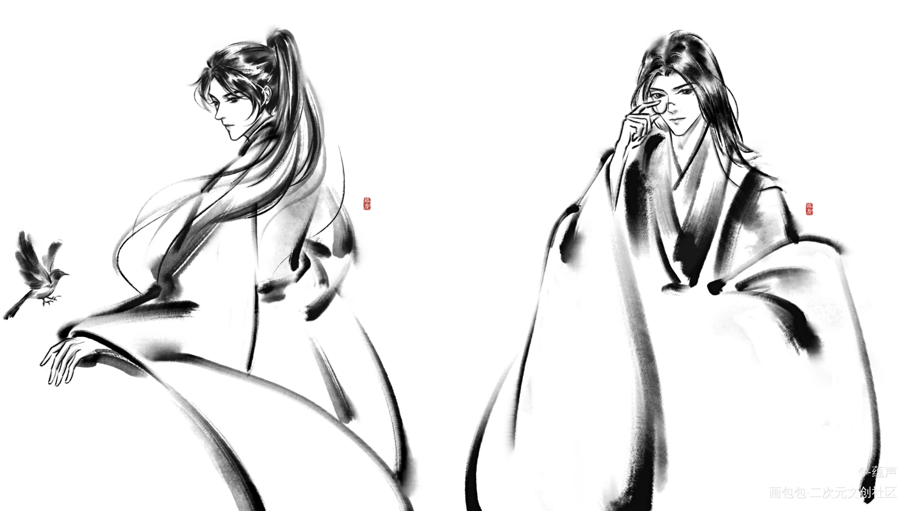 磨合笔刷，有点丑_杀破狼长庚顾昀绘画作品