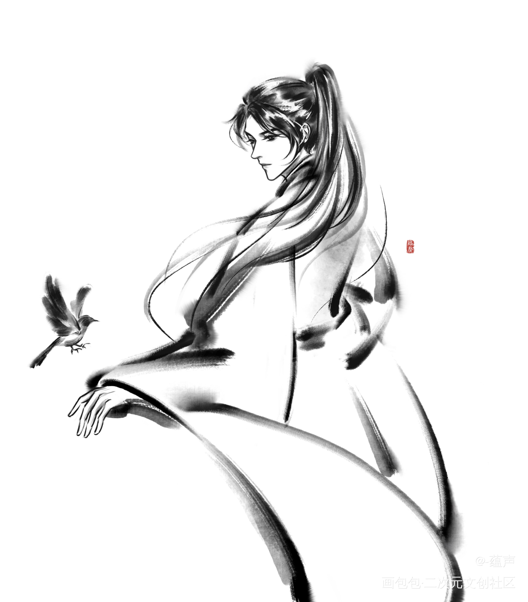 磨合笔刷，有点丑_杀破狼长庚顾昀绘画作品