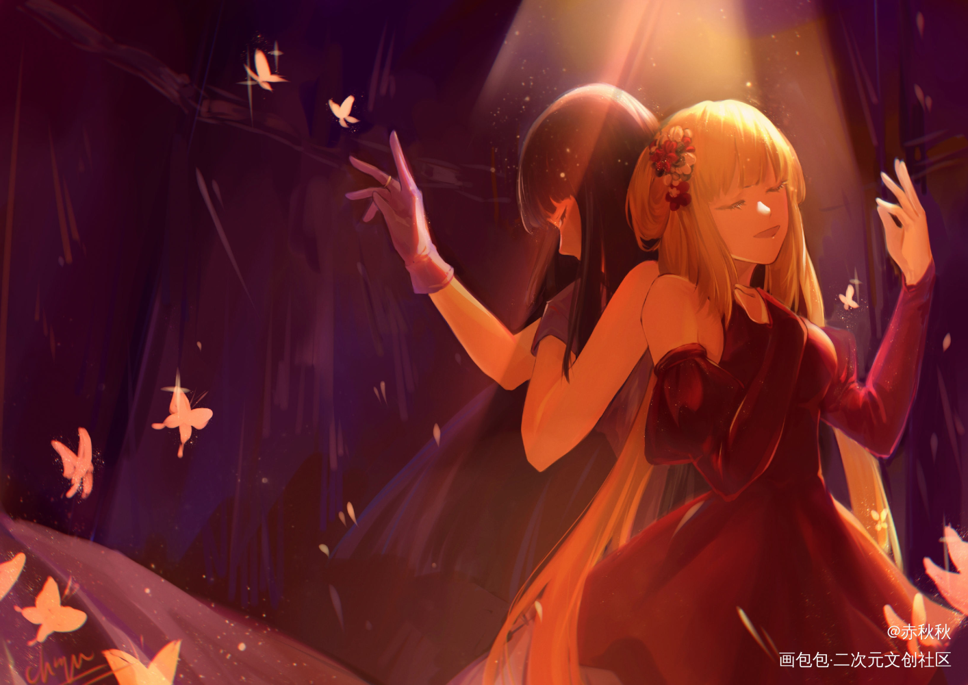 画了自己社团娘_厚涂日系插画半原创原创oc绘画作品