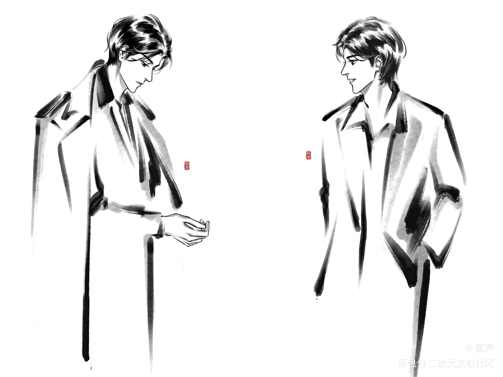 林将军和工程师001_残次品林静恒陆必行绘画作品