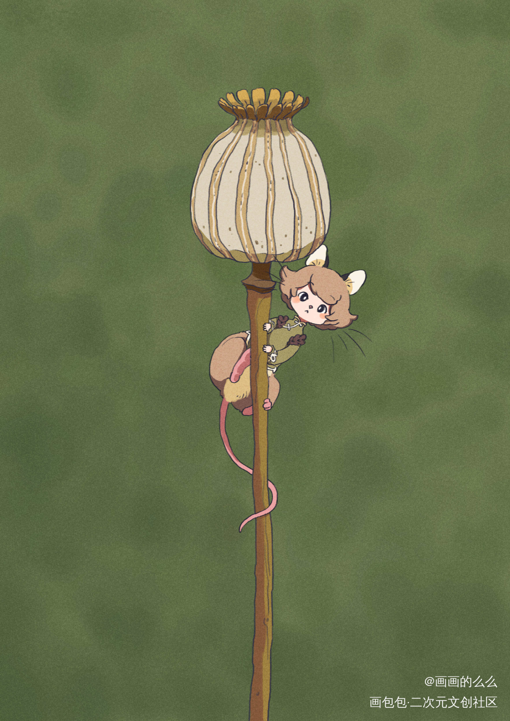 小鼠系列2_平涂插画小小世界原创oc绘画作品