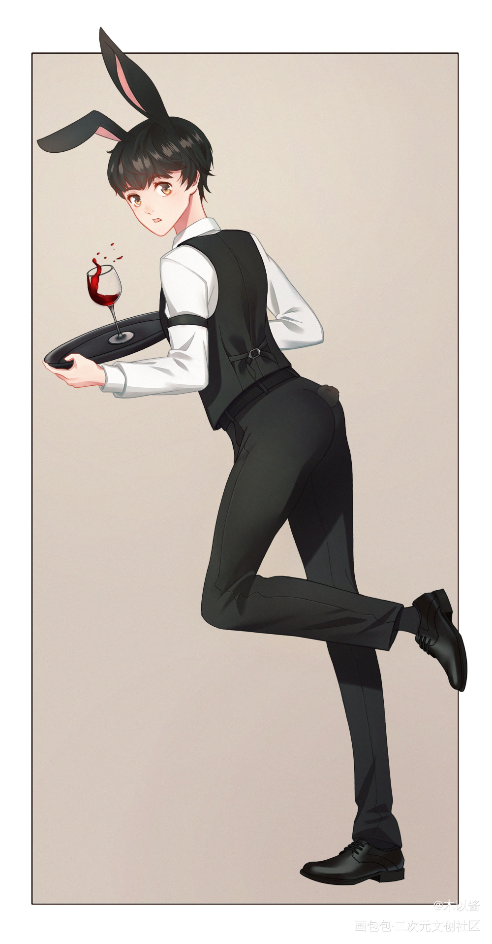两只兔兔~_娘娘腔188男团李程秀绘画作品