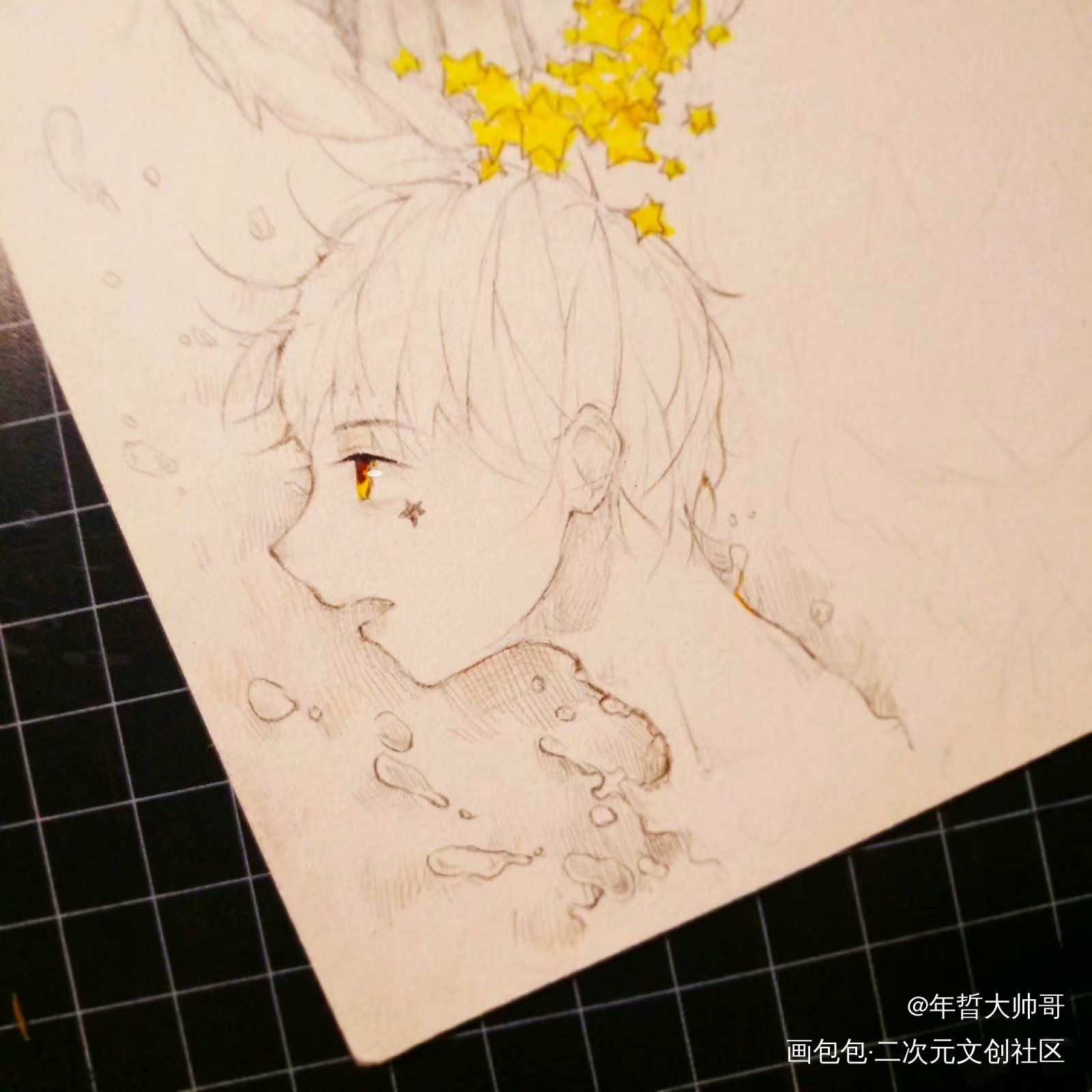 摸鱼_插画摸鱼绘画作品