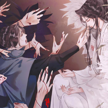 八苦长恨花_二哈和他的白猫师尊燃晚墨燃楚晚宁古风平涂插画同人绘画