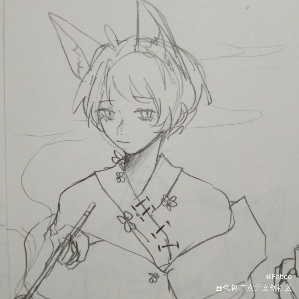是摸鱼_手绘绘画oc绘画作品