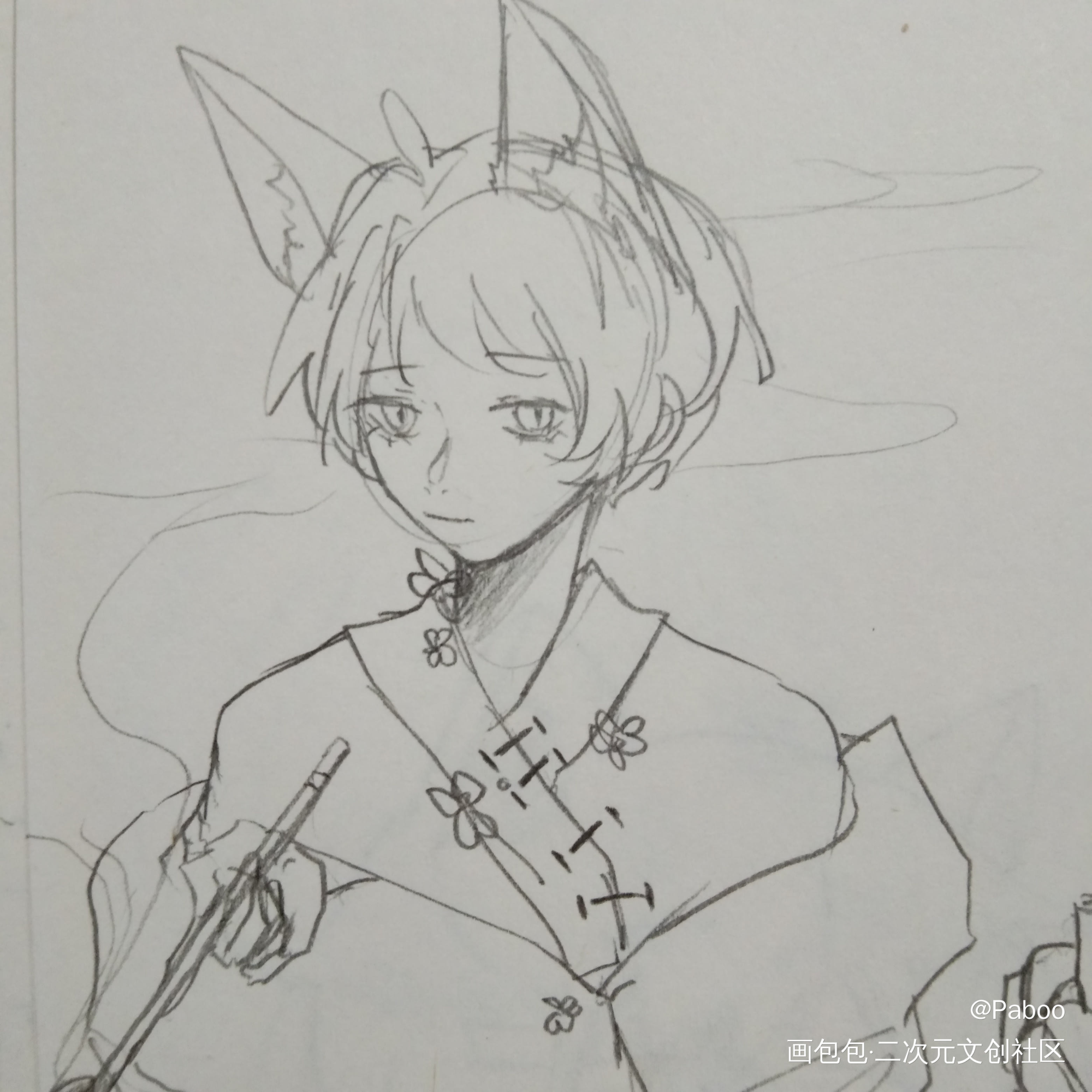 是摸鱼_手绘绘画oc绘画作品