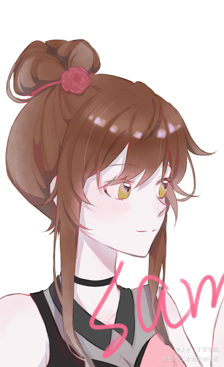 无偿+oc摸鱼+稿（部分_平涂日系头像插画半原创oc绘画作品