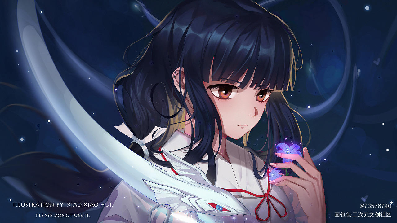 桔梗_犬夜叉桔梗日系插画绘画作品