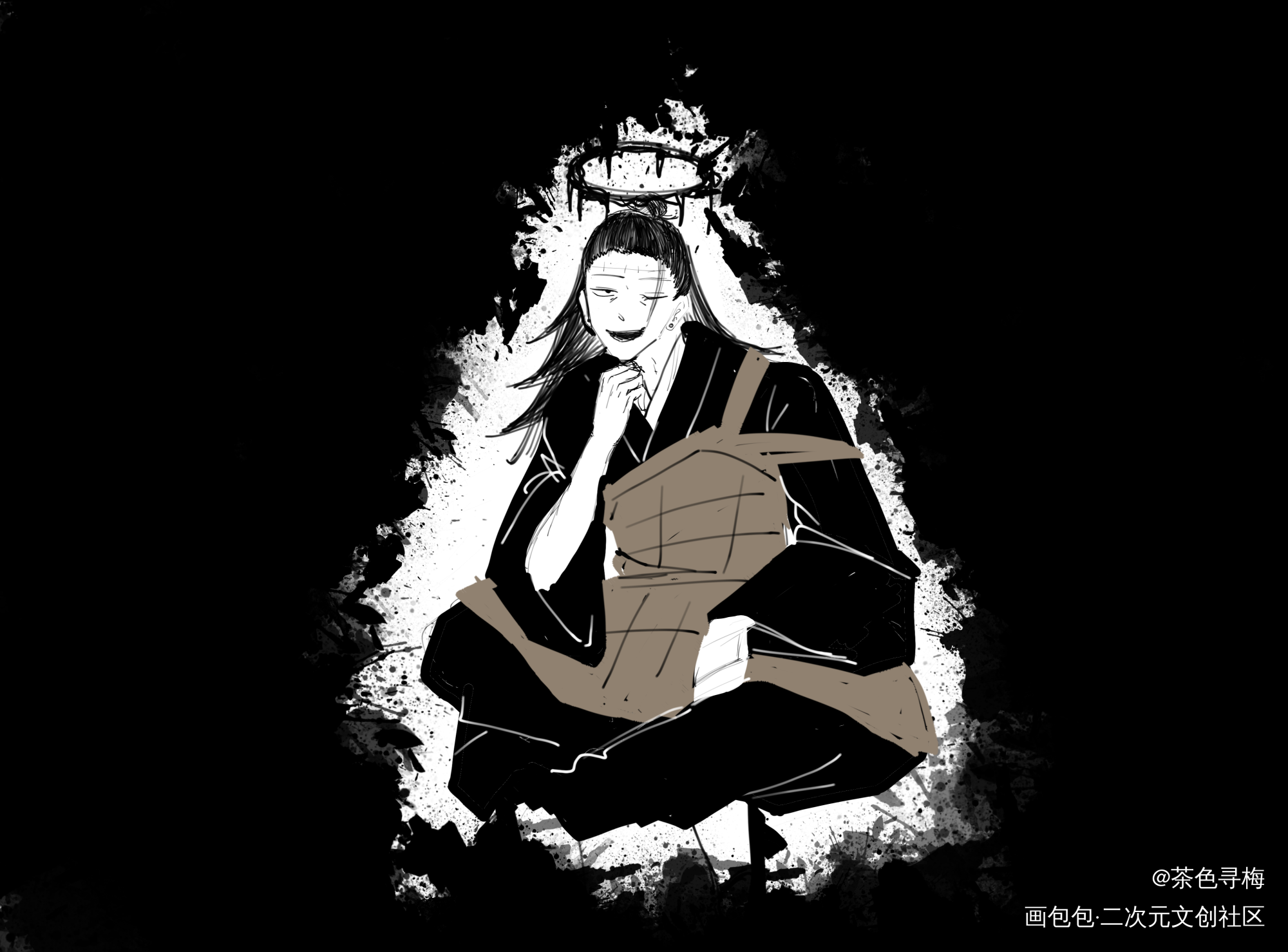 画了点怪东西_咒术回战夏油杰平涂同人摸鱼绘画作品