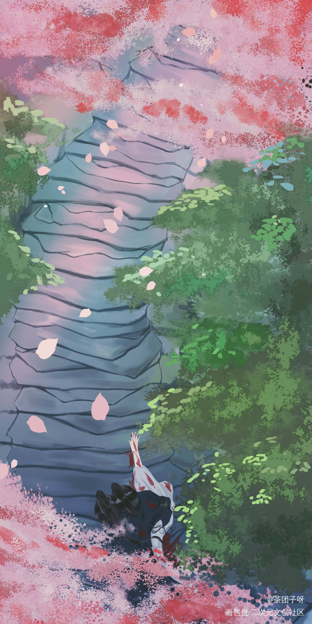 长阶血未尽_二哈和他的白猫师尊燃晚燃晚绘画作品