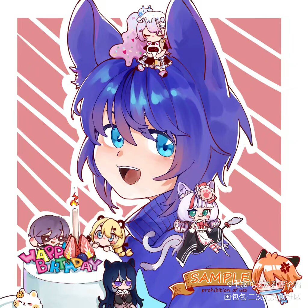 友友生贺！_平涂头像原创oc绘画作品