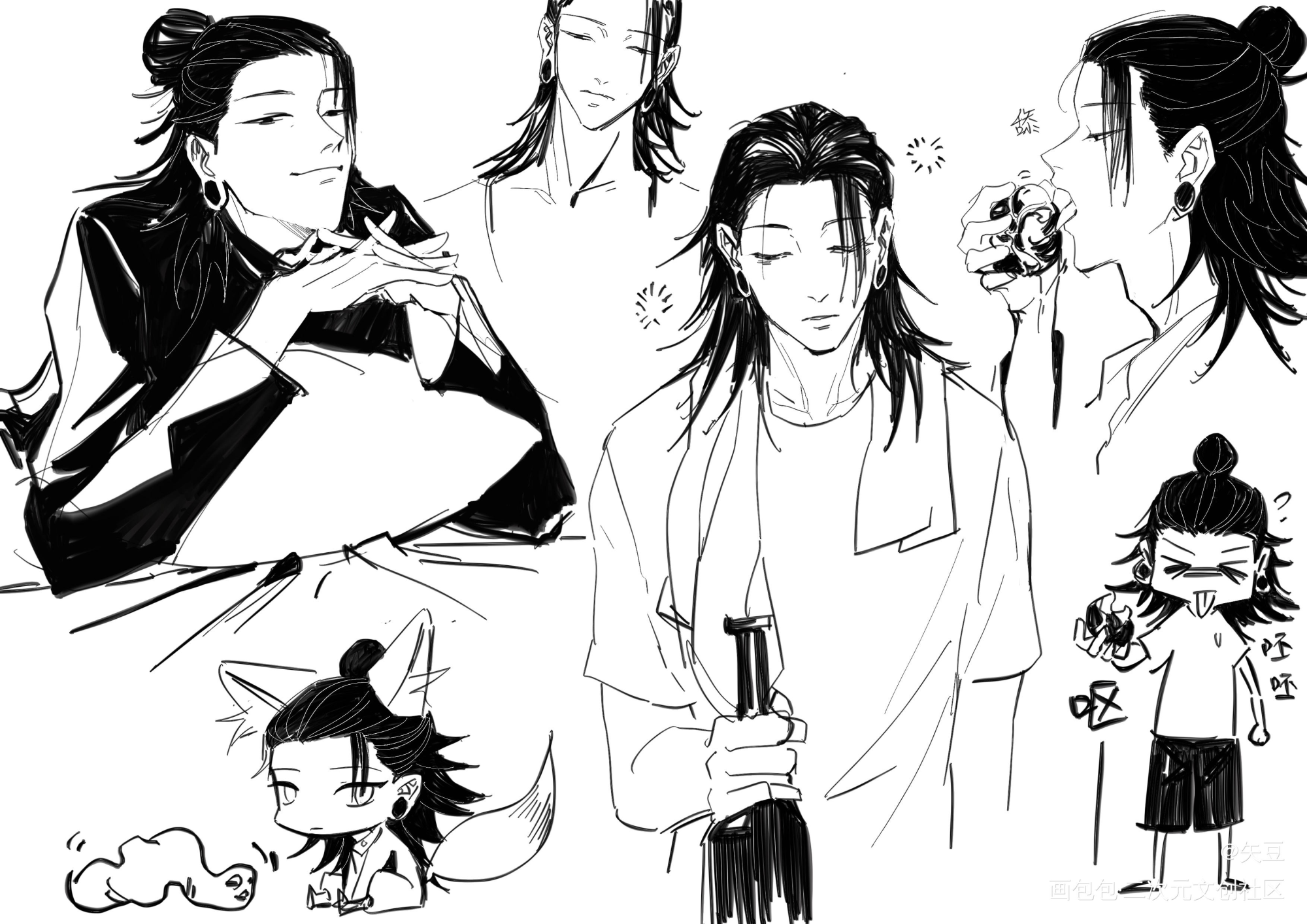 _咒术回战夏油杰绘画作品