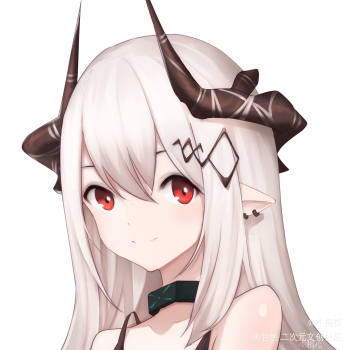 我岛柔弱女子(战神)_明日方舟泥岩厚涂平涂日系头像同人绘画作品