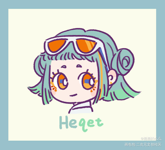 Heqet_人群中的神明平涂Q版原创oc绘画作品