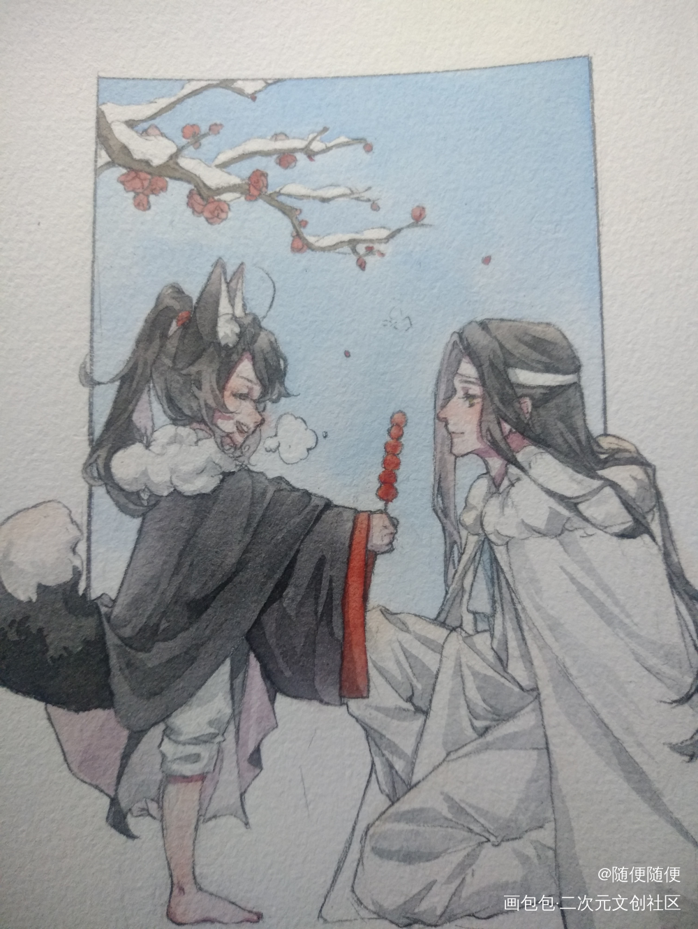 小狐狸的糖_魔道祖师忘羡蓝忘机魏无羡平涂同人绘画作品