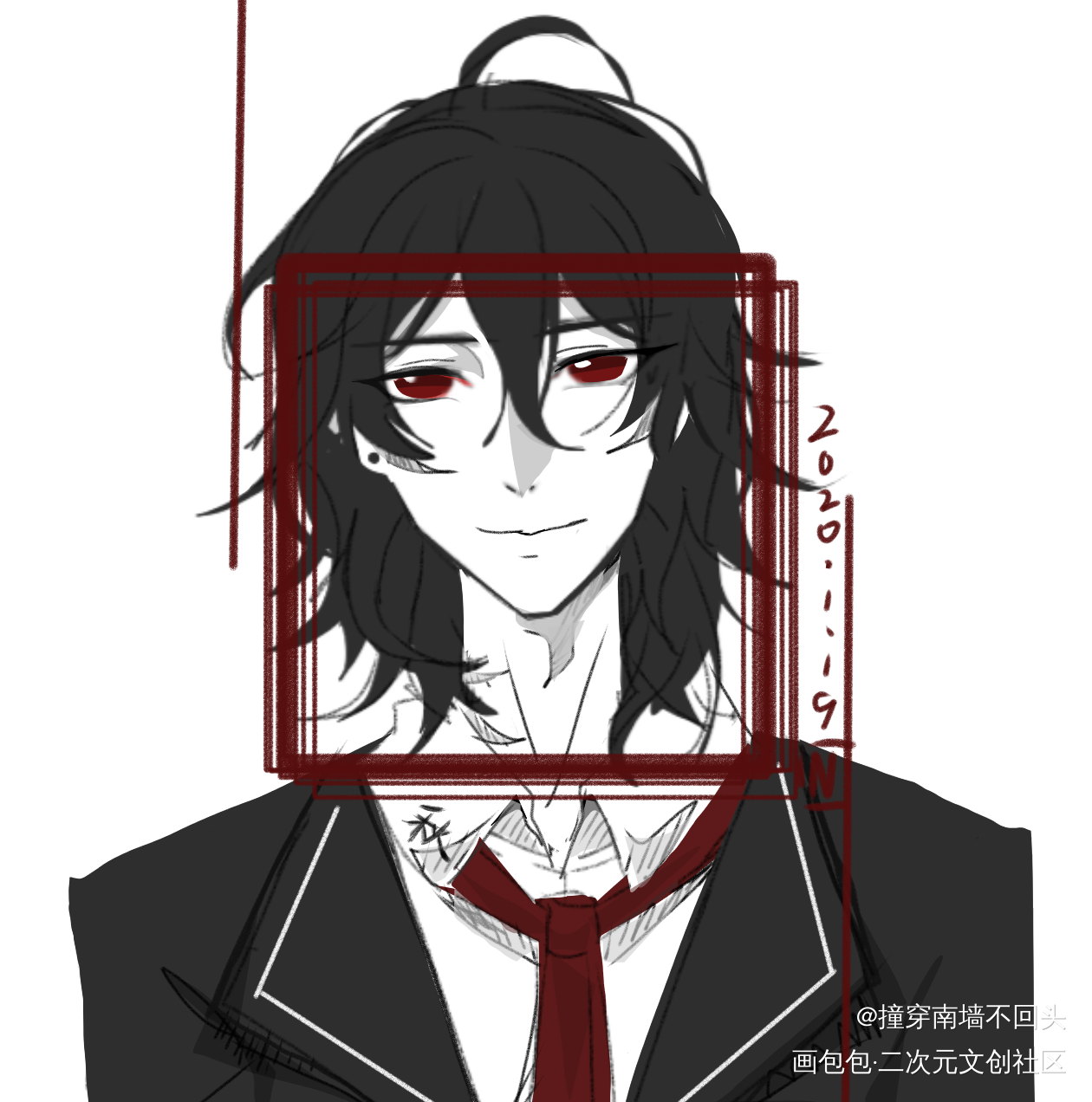 朔间零_偶像梦幻祭朔间零平涂头像绘画作品
