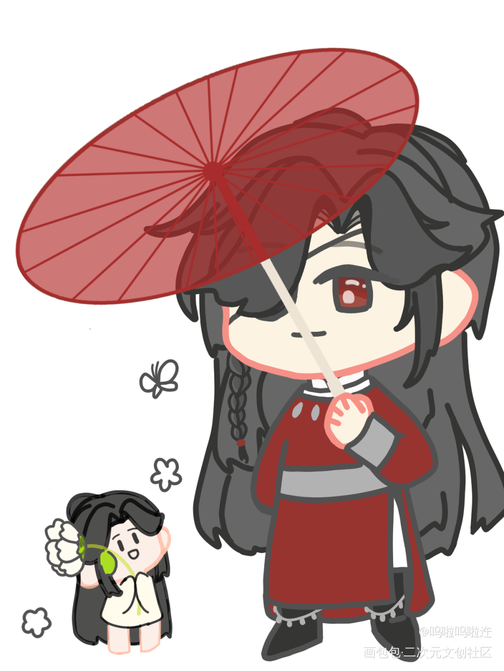 只是底稿只是底稿_天官赐福花怜花怜花城Q版同人绘画作品