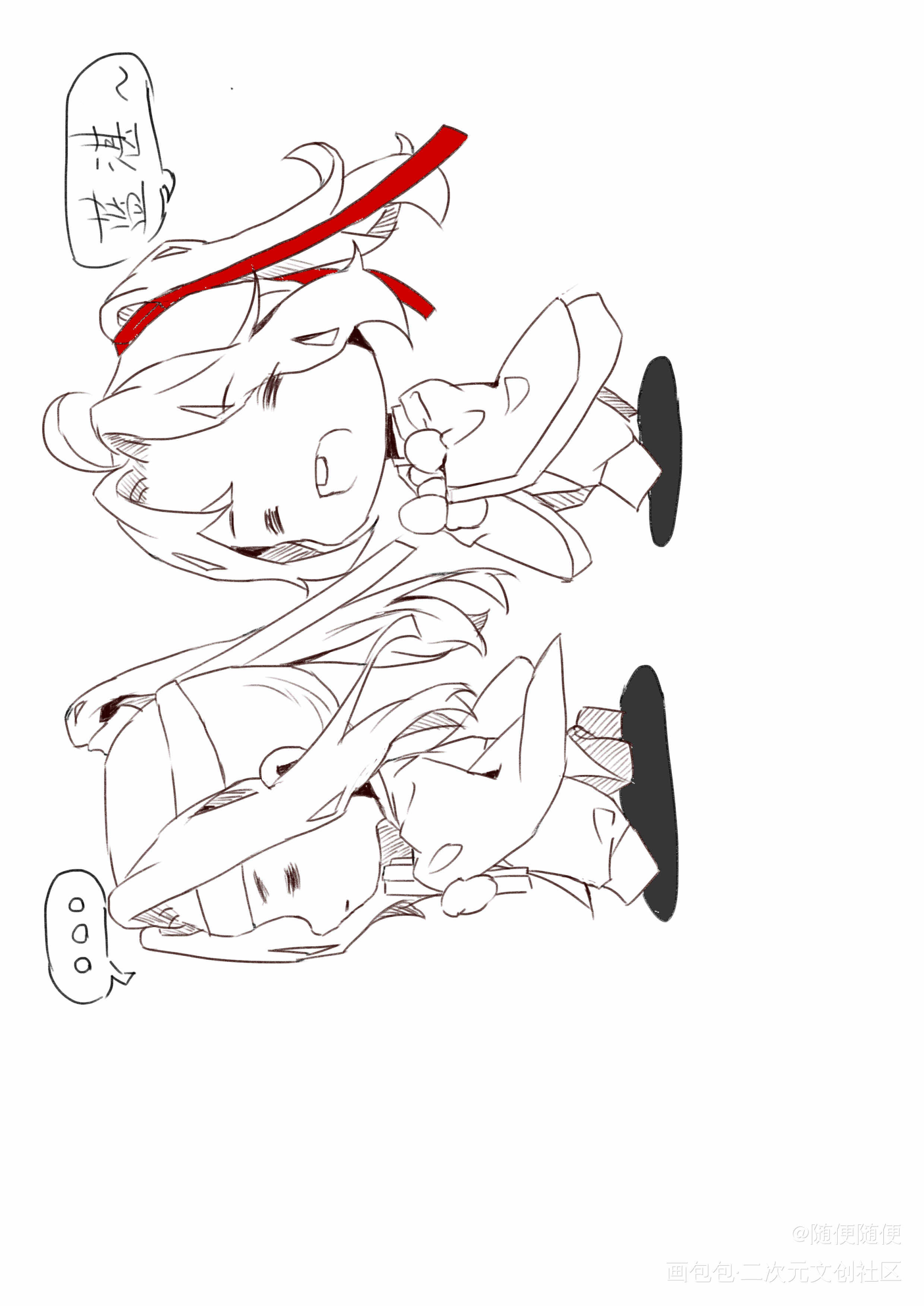 一些板绘_天官赐福魔道祖师忘羡谢怜蓝忘机魏无羡平涂Q版头像同人绘画作品