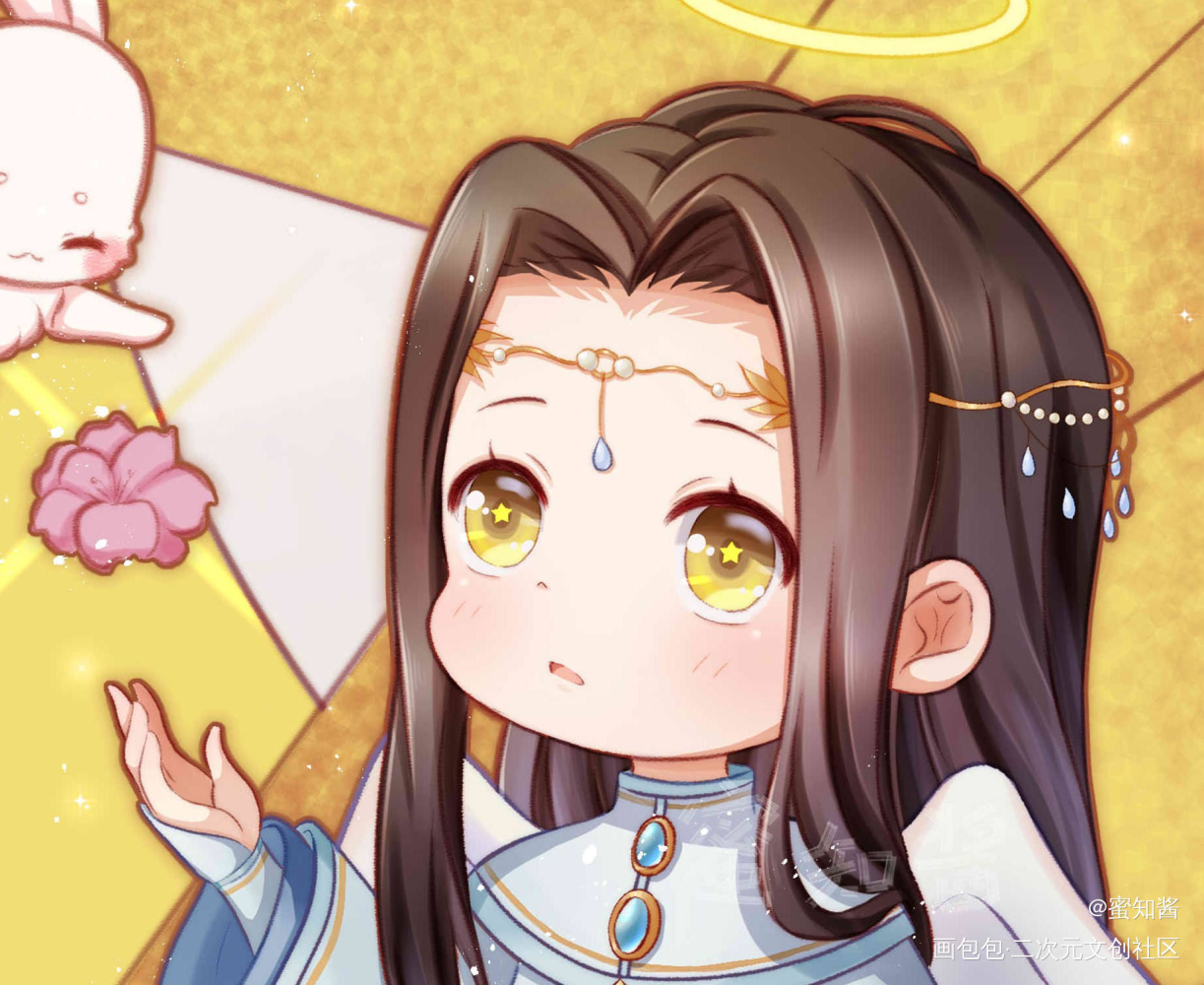天使叽恶魔羡版楼台抛花-蜜知酱_魔道祖师忘羡蓝忘机魏无羡魏无羡蓝忘机平涂日系Q版我要上首推插画同人魔道祖师，天官赐福魔道祖师Q版绘画作品