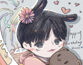 祝心心子生日快乐_绘画作品