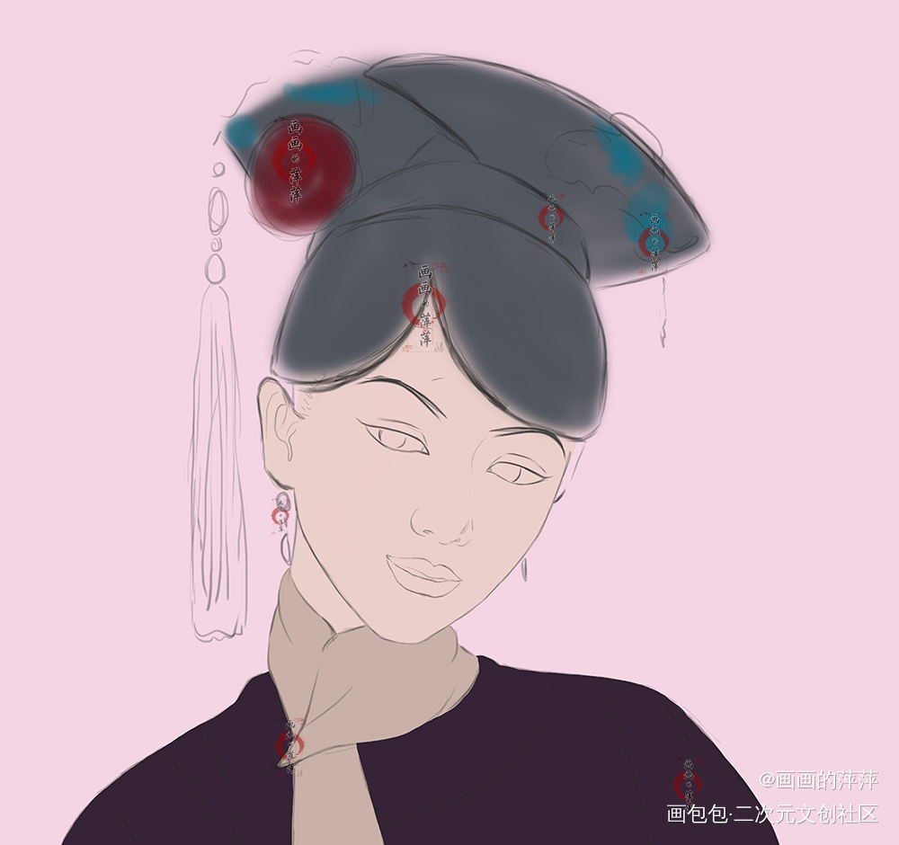 如懿传头像练习_如懿古风人物厚涂我要上首推头像插画同人如懿传绘画作品