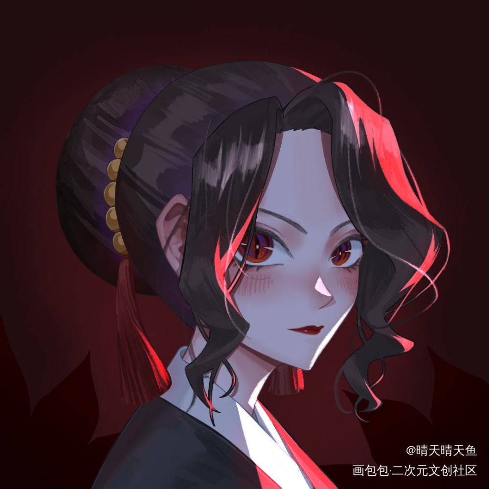 无惨_鬼灭之刃无惨鬼舞辻无惨平涂日系头像插画同人绘画作品