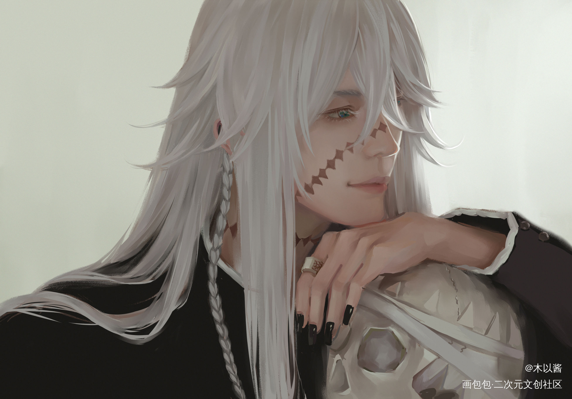 熊叔~_黑执事厚涂绘画作品