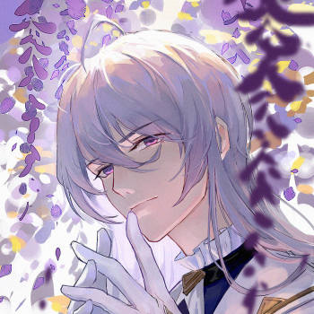 紫藤_时空中的绘旅人叶瑄厚涂日系头像插画同人绘画作品