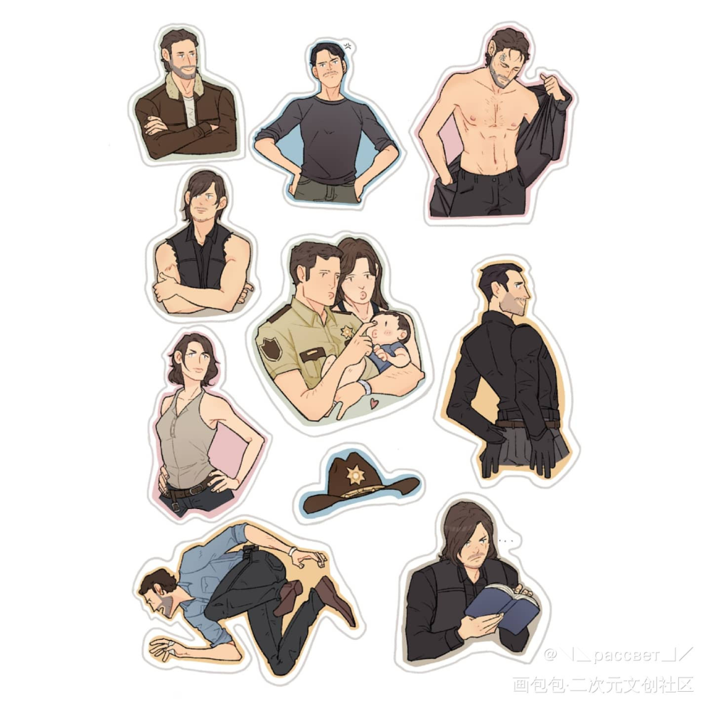 TWD_平涂日系同人周边设计TWD绘画作品