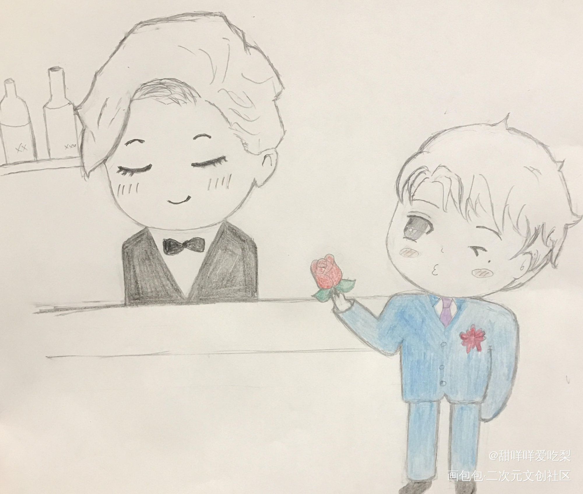 黎叔叔，约会吗？_谁把谁当真妹叔黎朔赵锦辛Q版绘画作品
