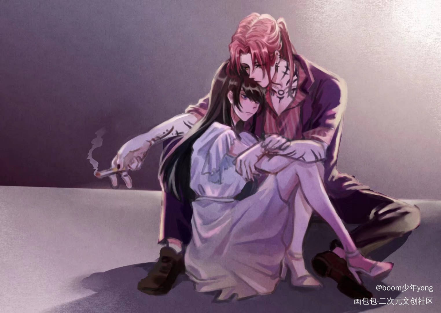 相依_平涂摸鱼原创oc绘画作品