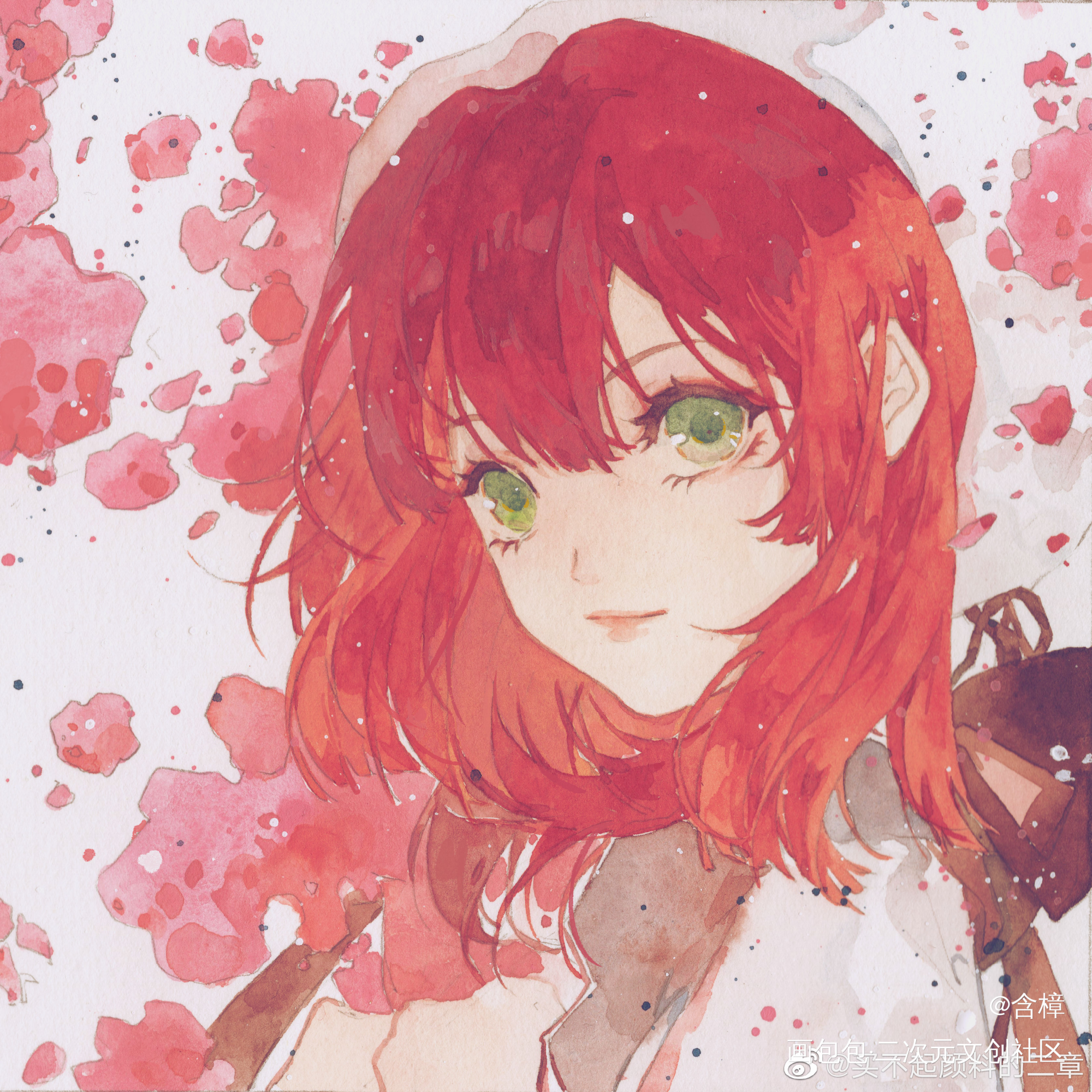 生日头像～_手绘水彩水彩头像原创原创绘画作品