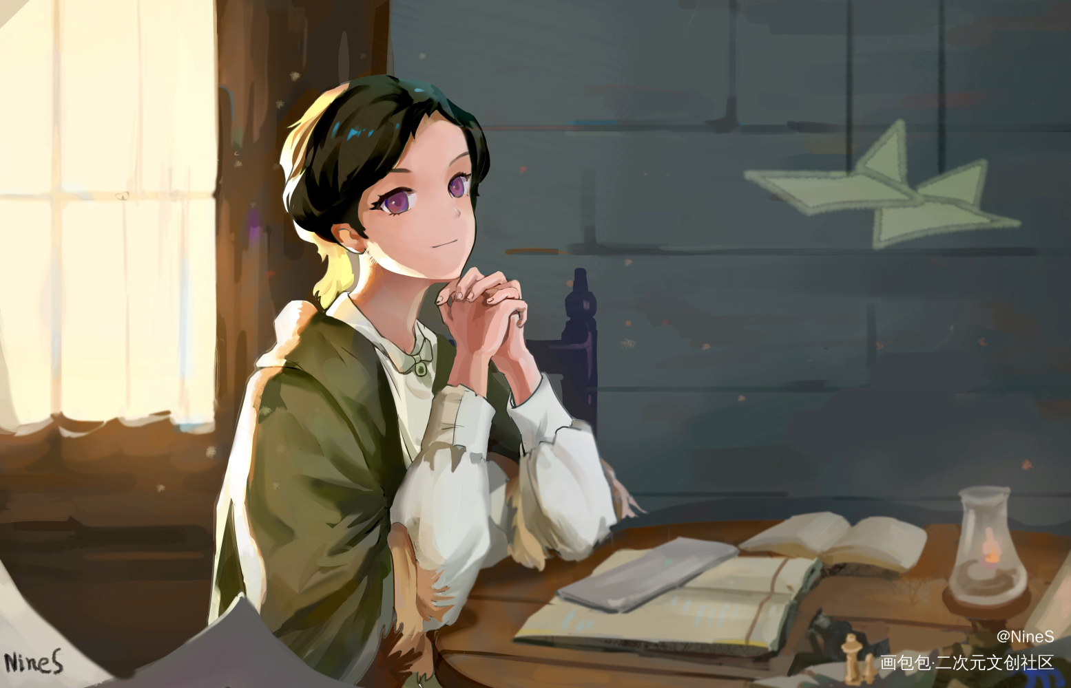 新成员来跟大家打个招呼。_日系插画原创绘画作品