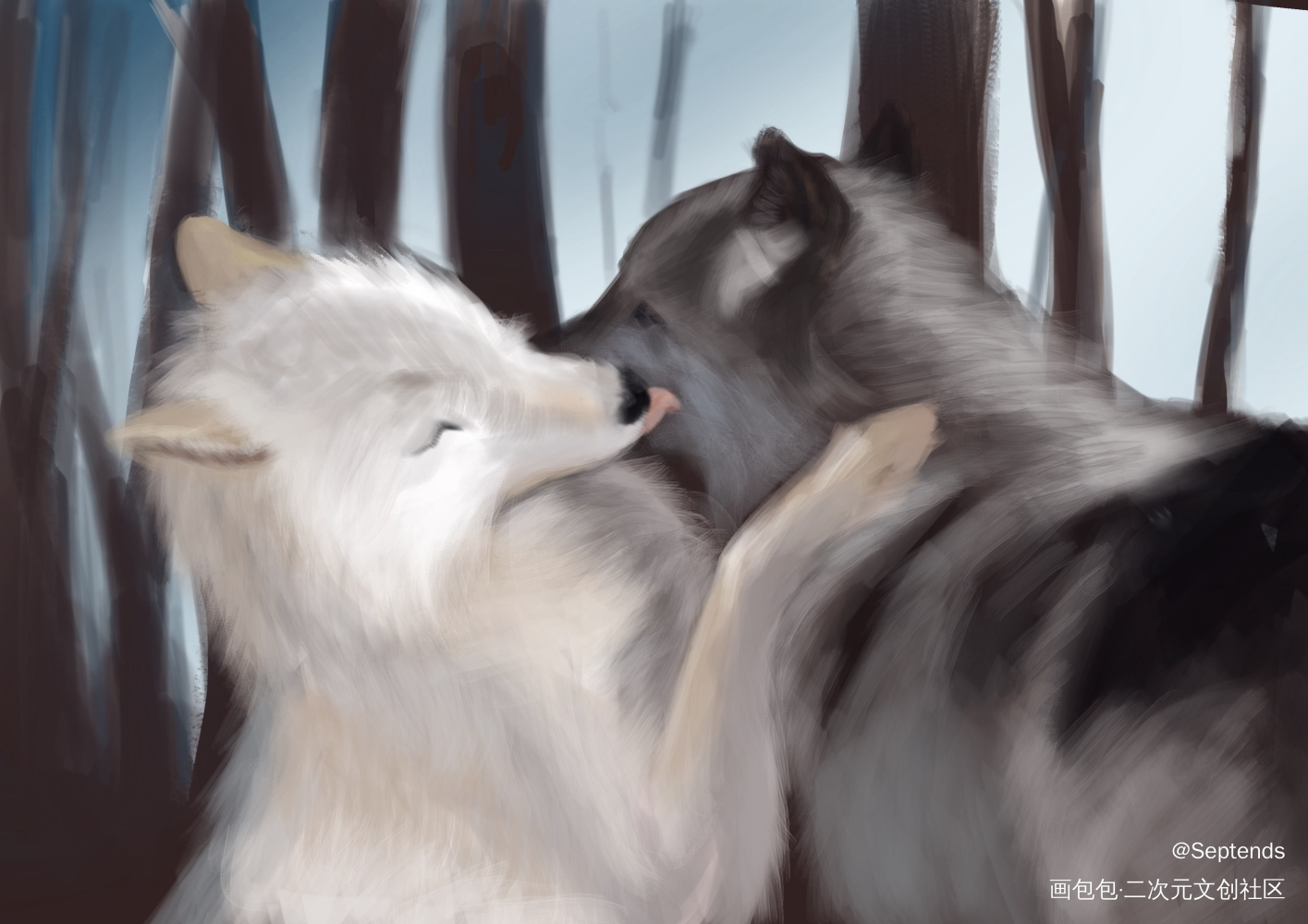 恩爱的狼狼_咒术回战绘画作品