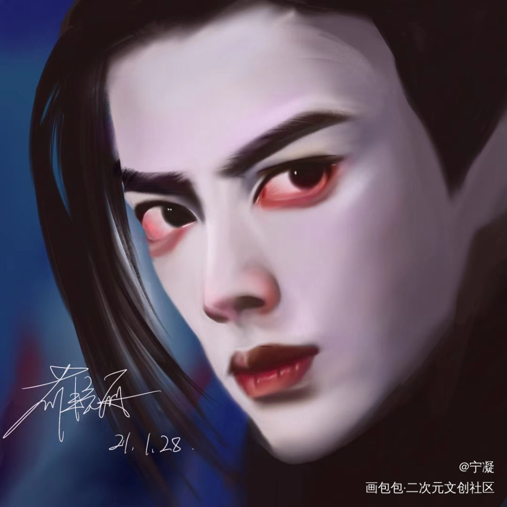 【procreate】黑化羡羡_陈情令魏无羡厚涂头像绘画作品