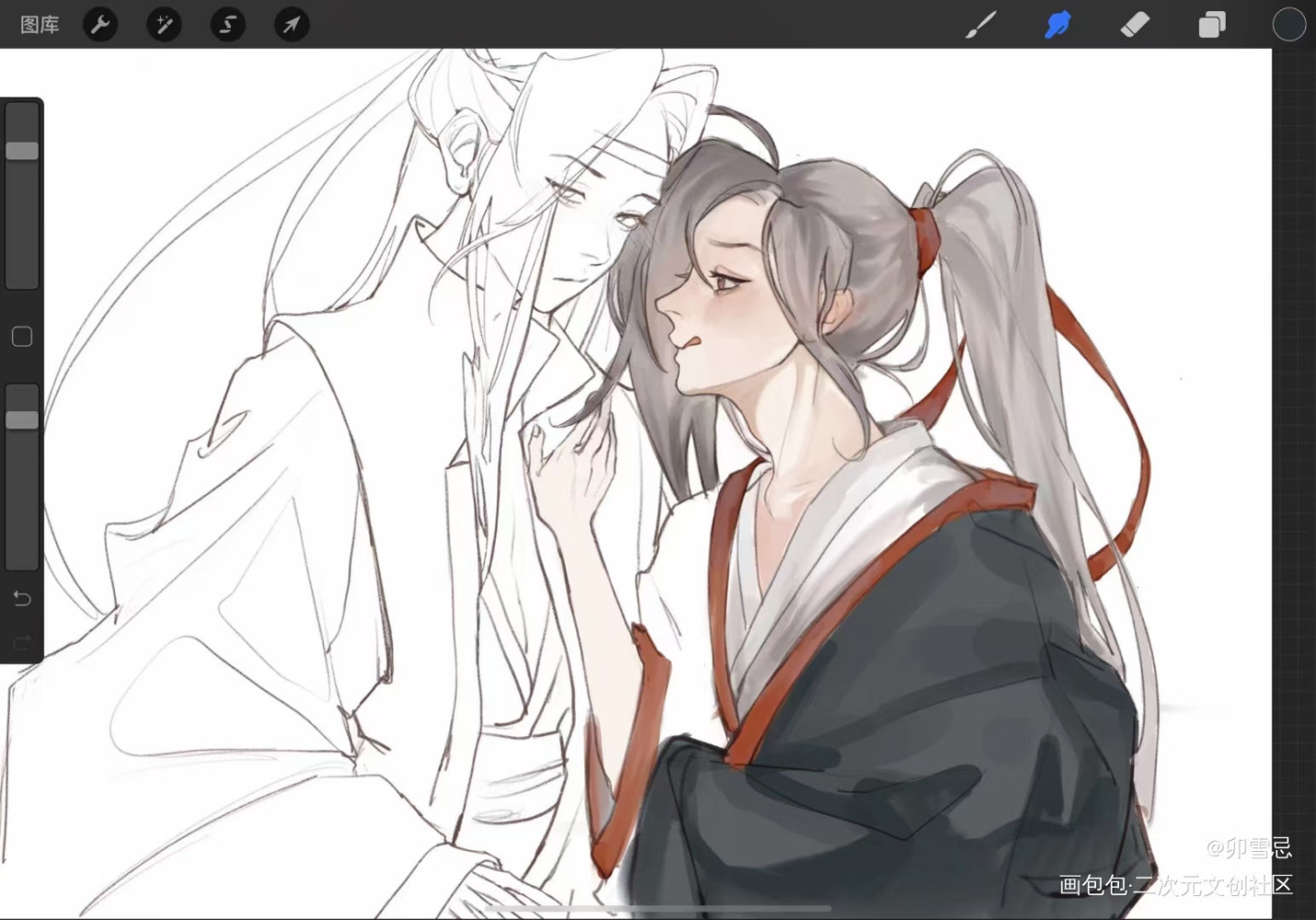 _魔道祖师蓝忘机魏无羡同人绘画作品