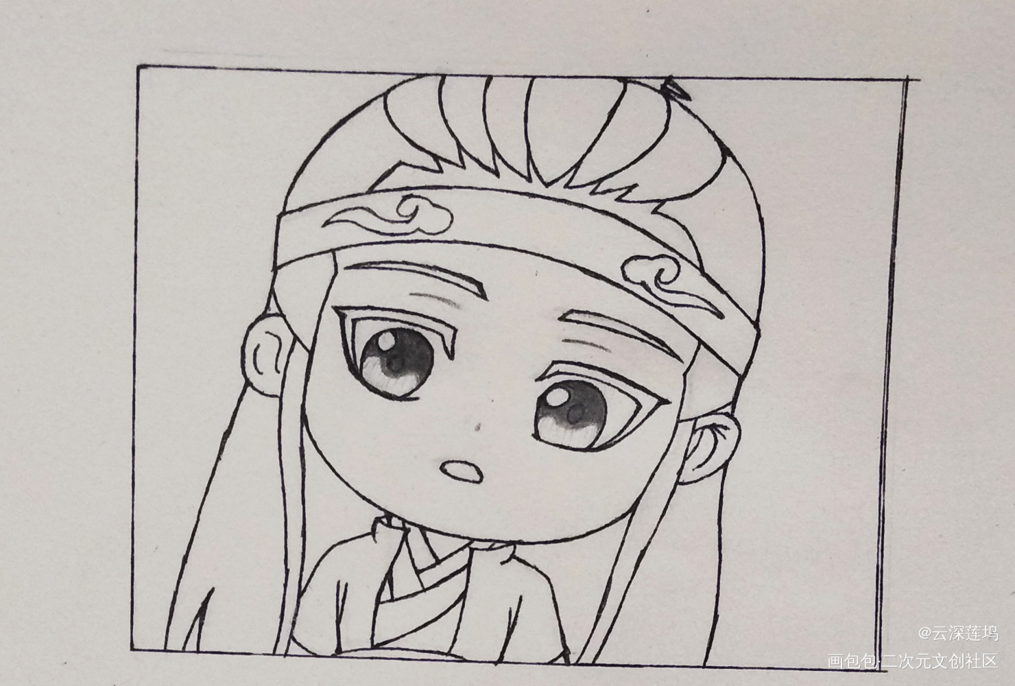 九月份临摹的蓝大_魔道祖师蓝曦臣Q版截图临摹绘画作品
