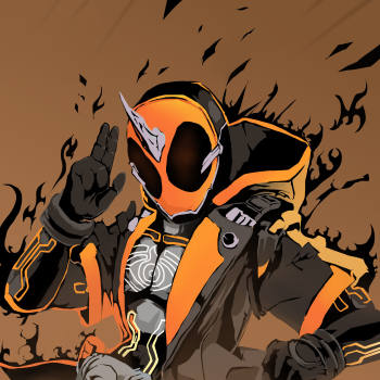 假面骑士——ghost_假面骑士平涂头像插画同人oc绘画作品