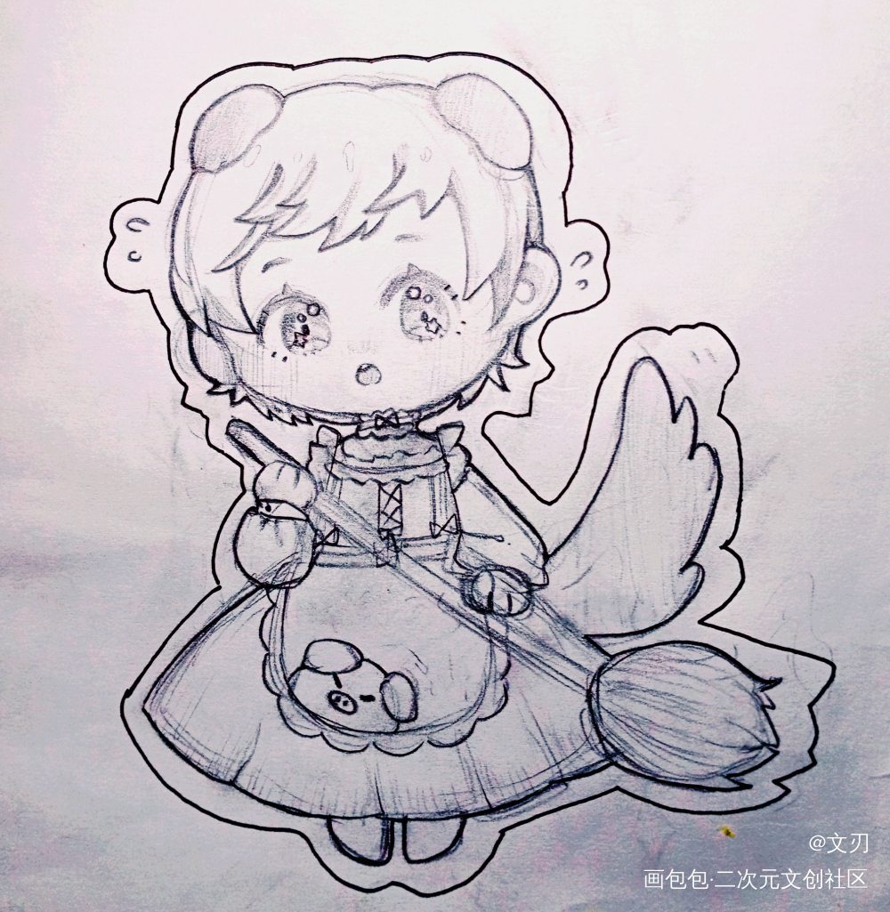 勾勾♡_小白杨188男团白新羽平涂Q版同人绘画作品