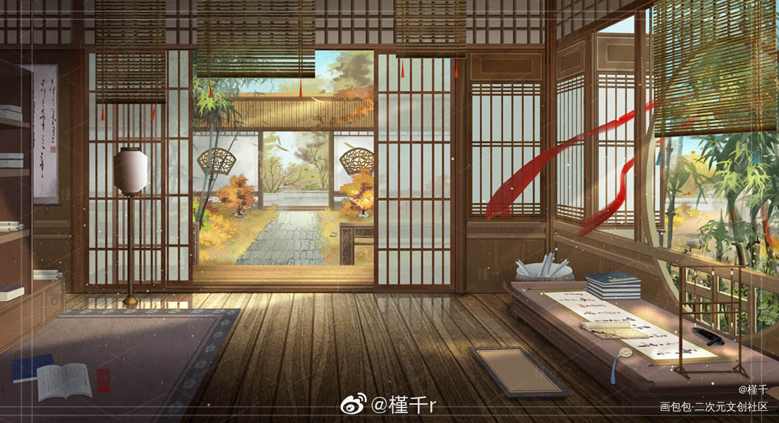 _古风壁纸中国风古风场景插画原创绘画作品